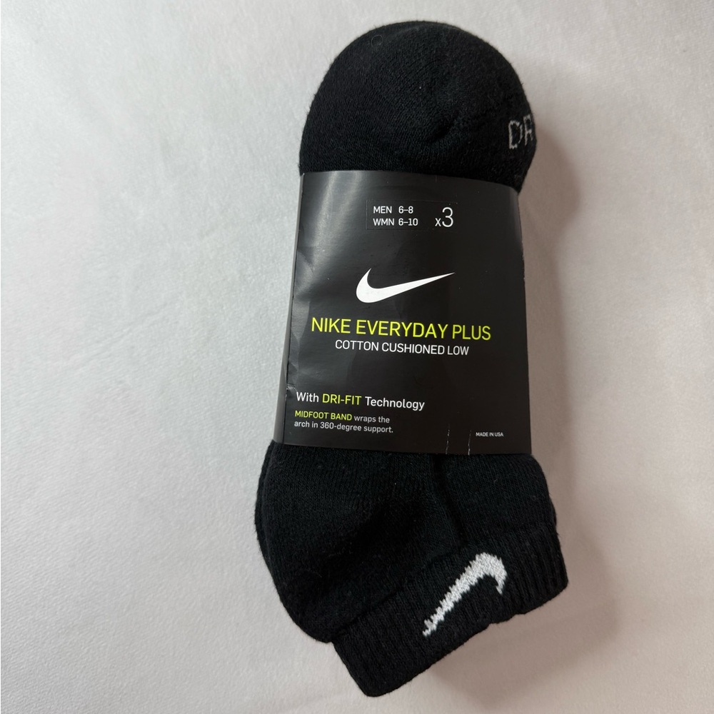 Nike Everyday Plus Cotton Cushioned Low Black Socks